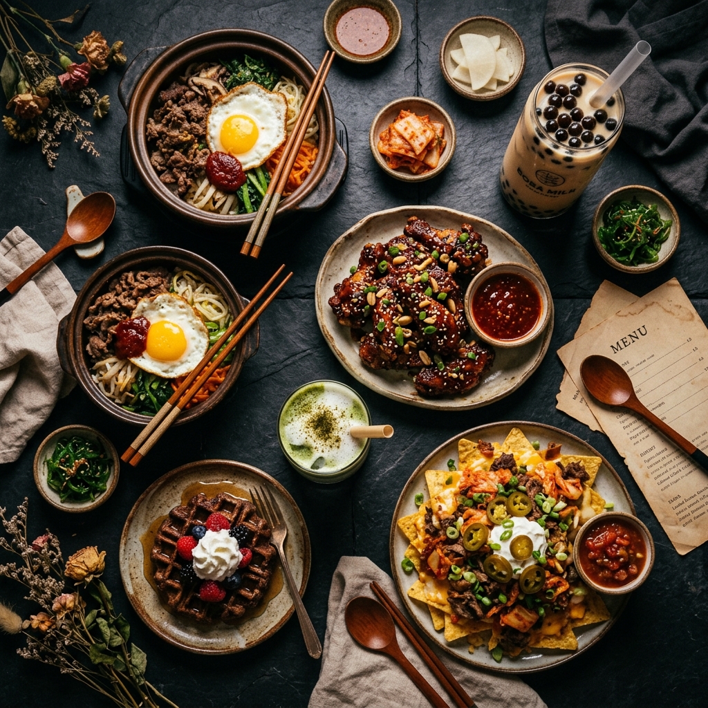 Jinjee Korean cafe food spread